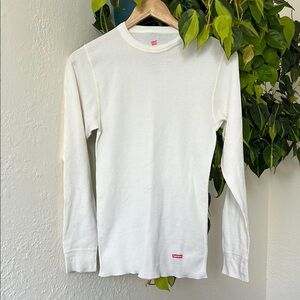 Supreme White Waffle Knit Long Sleeve
